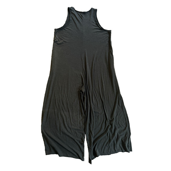 Natural Life Women Jumpsuit One Size Knit Baggy Wide Leg Pockets Comfy Charcoal - Picture 2 of 7